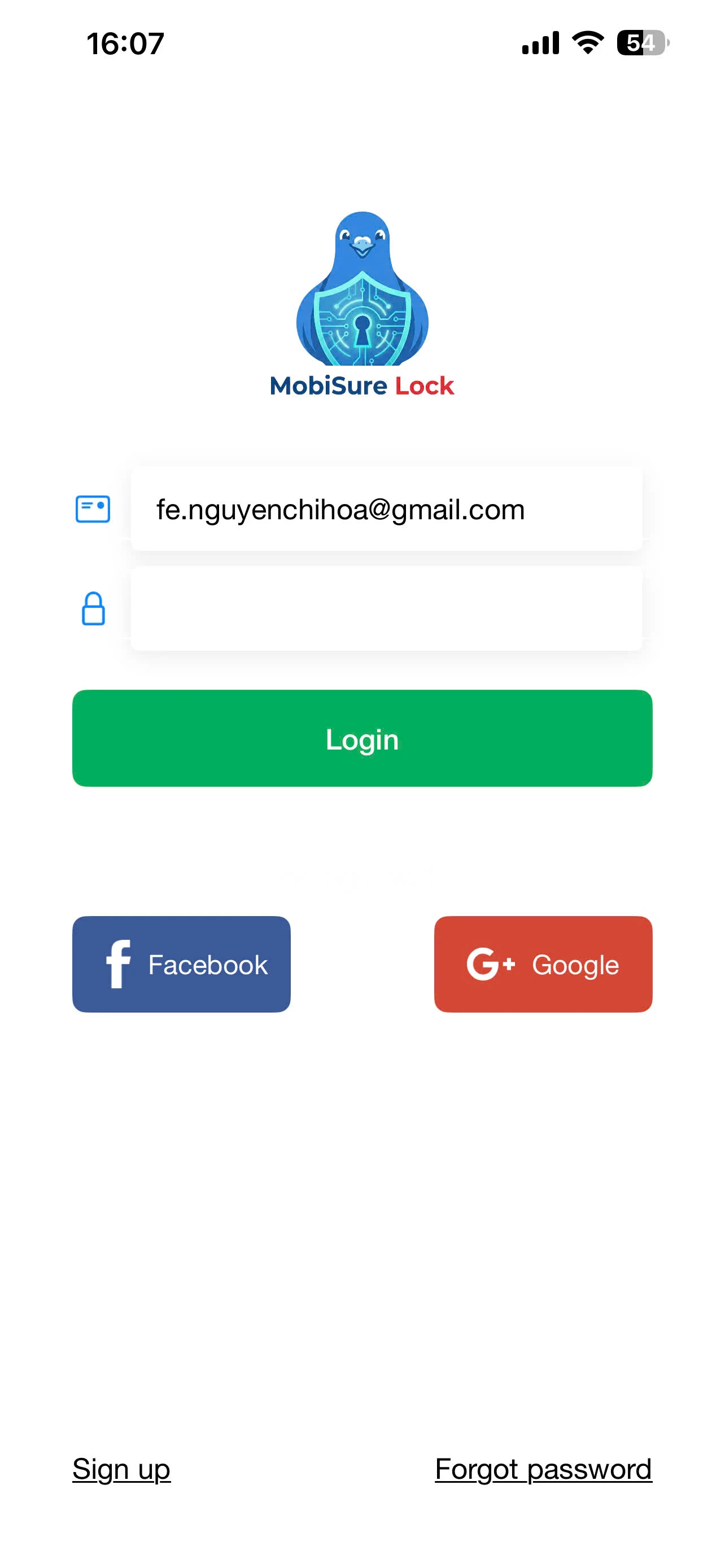 Ứng dụng SmartLock trên điện thoại